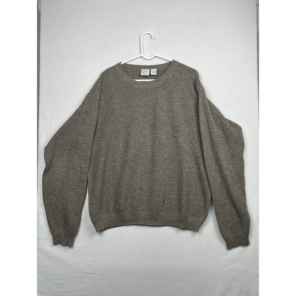 Field Gear Crewneck Sweater Mens XLT Tall Cotton Knit Pullover Brown